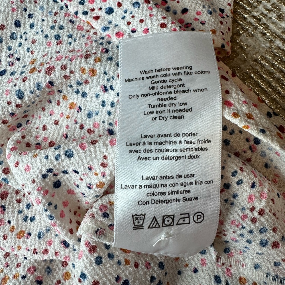 MOTHERHOOD MATERNITY White & Multicolor Blouse With Waist Tie | Size Medium - Picture 14 of 16